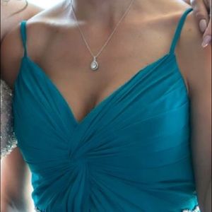 DAVIDS BRIDAL Bridesmaid Gown Size 4 TEAL